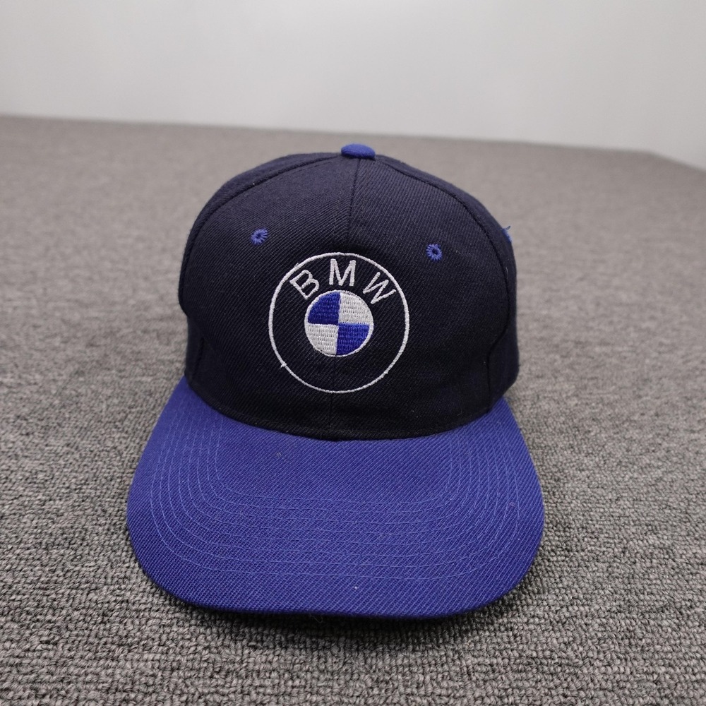 Vintage BMW Headmaster Hat Cap Snap Back Mens One Size Blue Twill Baseball Logo